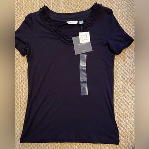 Liz Claiborne Navy blue Short Sleeve Top.